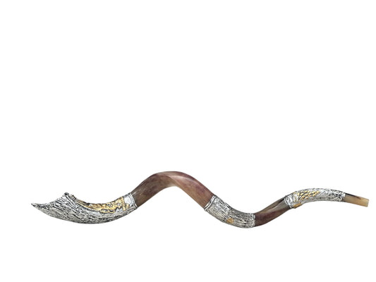 Sterling Silver Menorah Kudu Shofar | Hand-Crafted Ceremonial Horn | Unique Collector's Piece