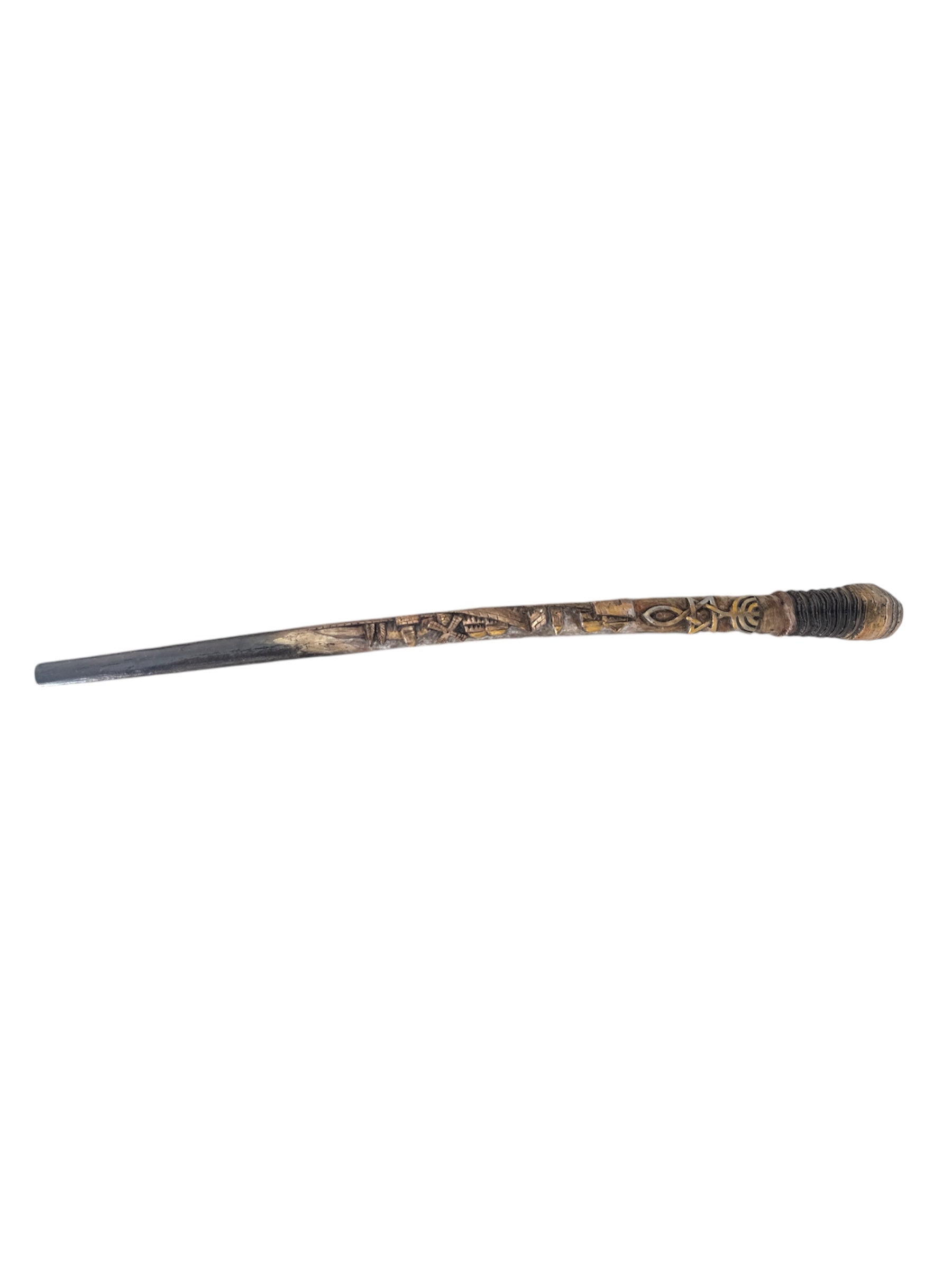 Limited edition Jerusalem oryx shofar with biblical symbols hand-engraved