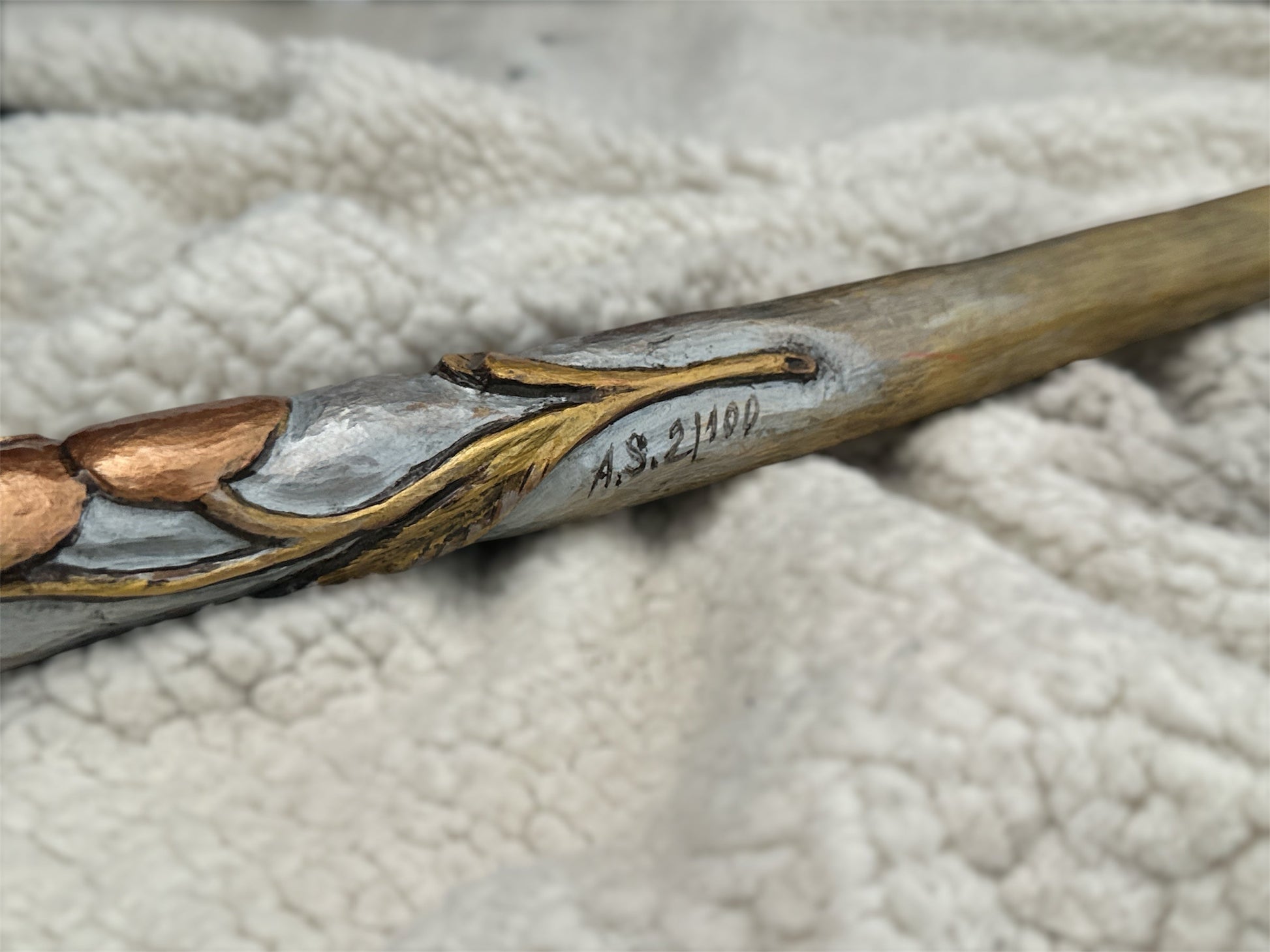 Numbered limited edition pomegranate oryx shofar with certificate
