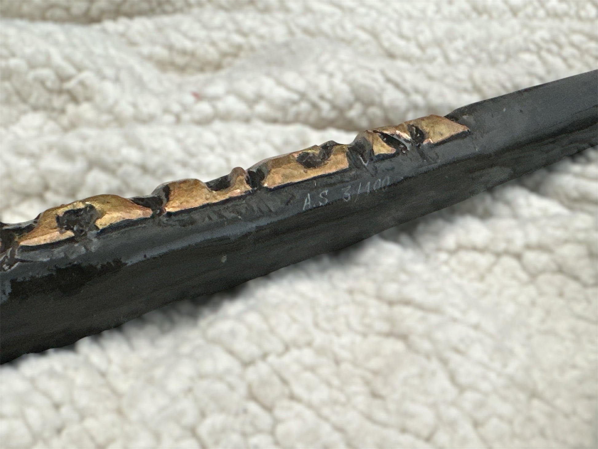 Numbered limited edition oryx shofar with JERUSALEM engraving