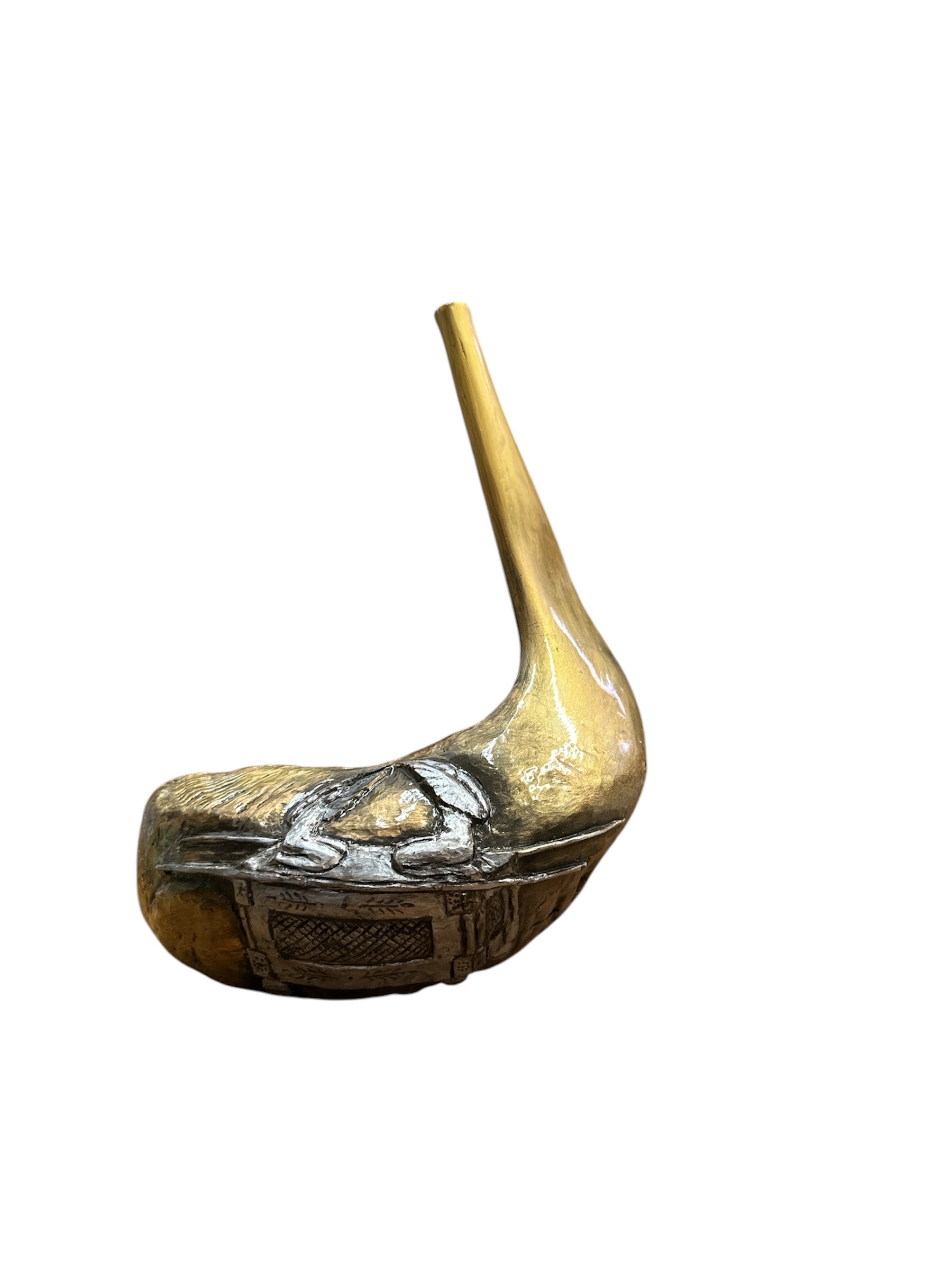 Limited edition Holy Ark ram's horn shofar with hand-engraved guardian angels