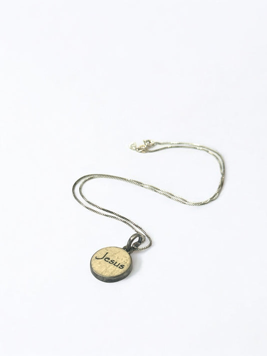 'Jesus' Jerusalem Stone Medallion Necklace | Sterling Silver 925 | Made in Israel