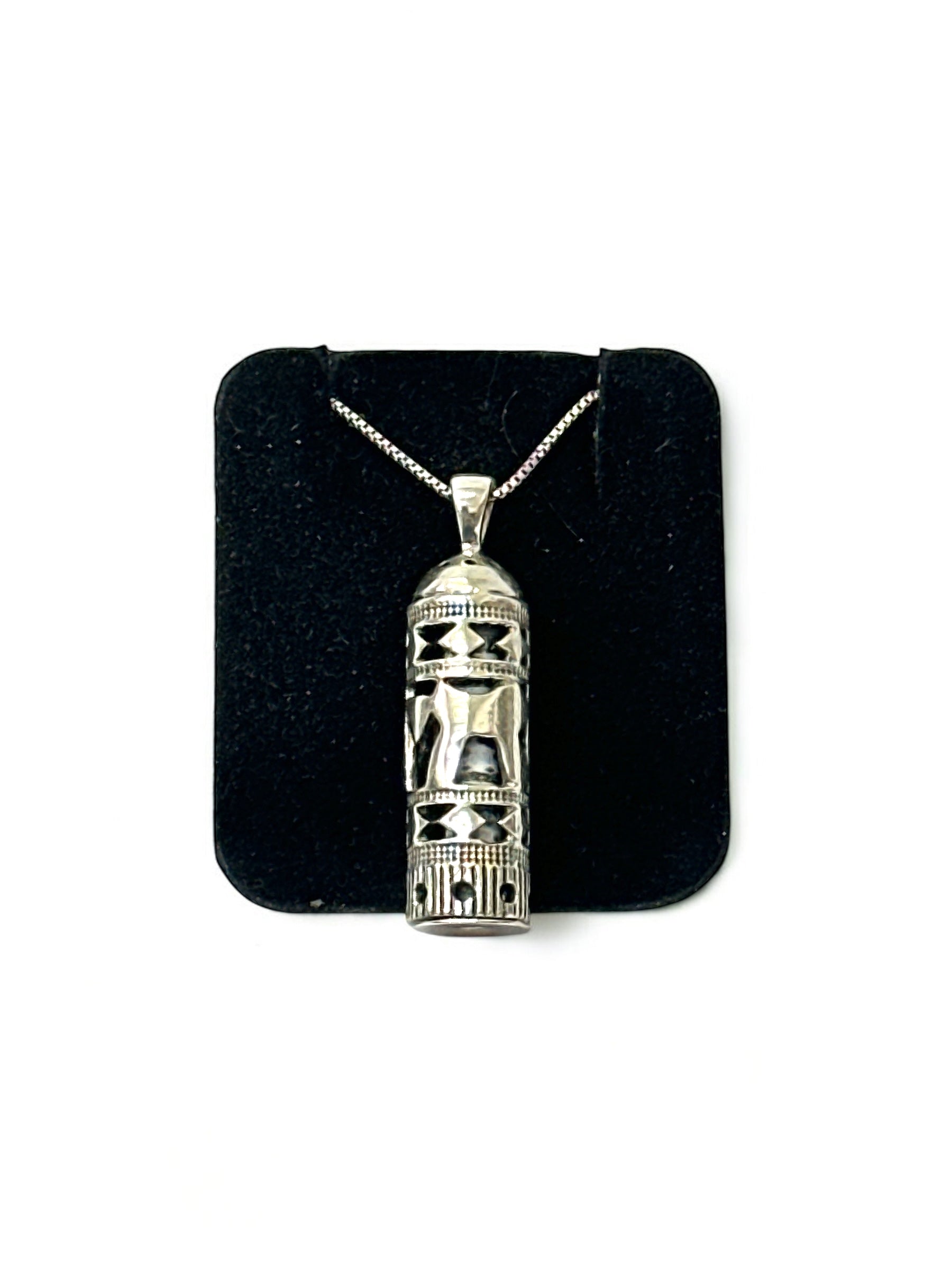 Sterling silver mezuzah pendant necklace