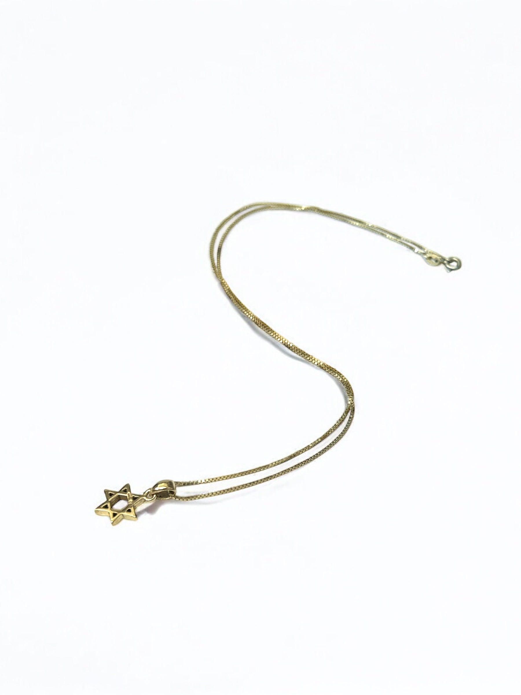Close-up of six-pointed Star of David pendant detail